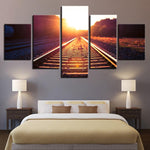 Sunset Dusk Railway Landscape